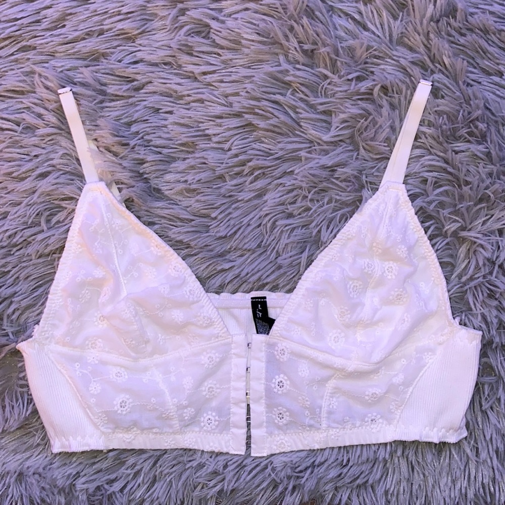 White corset crop top
